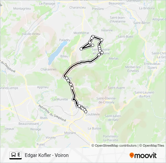 E Bus Line Map