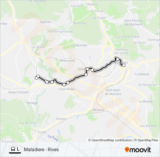Plan de la ligne L de bus