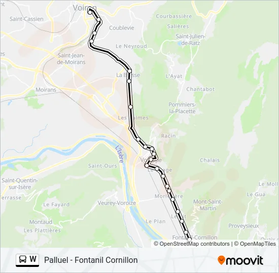W Bus Line Map