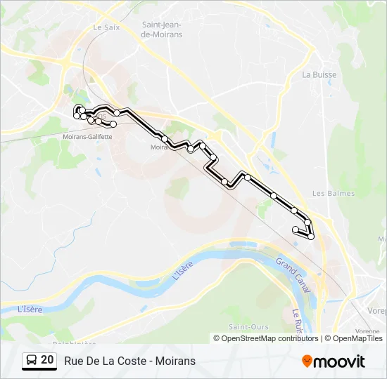 20 Bus Line Map