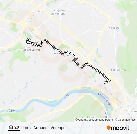 20 Bus Line Map