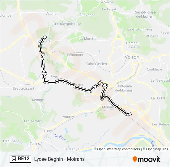 BE12 Bus Line Map