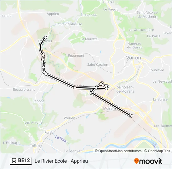BE12 Bus Line Map