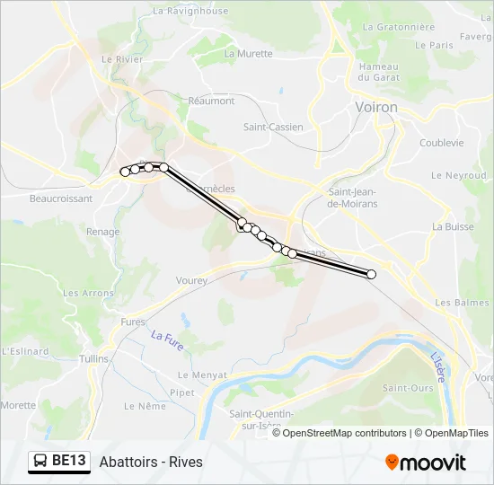 BE13 Bus Line Map