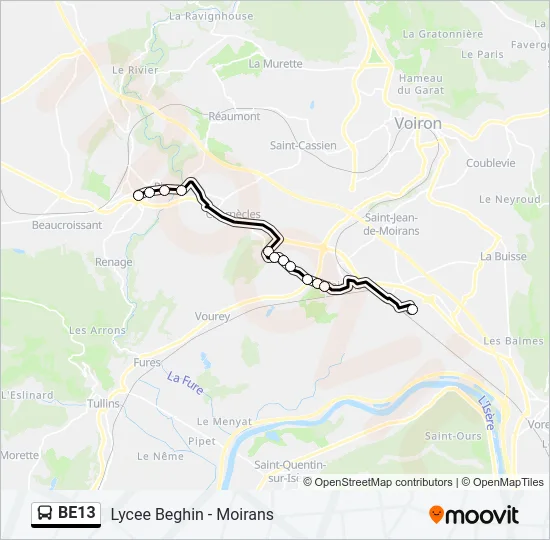 BE13 Bus Line Map