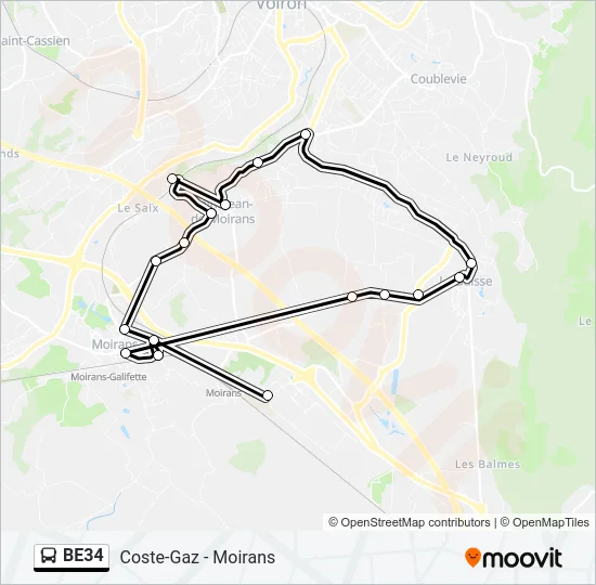 BE34 Bus Line Map