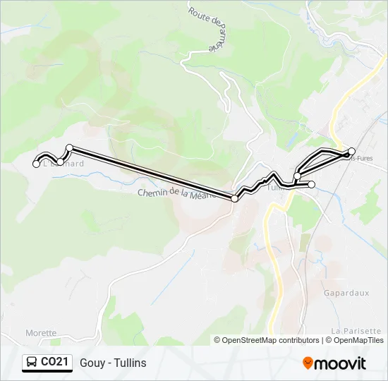 CO21 Bus Line Map