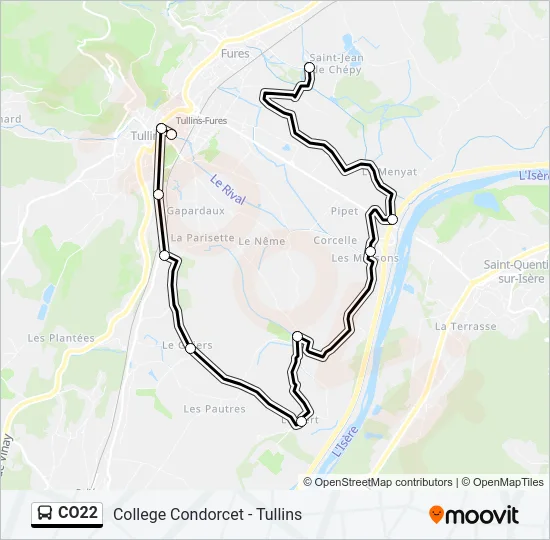 CO22 Bus Line Map