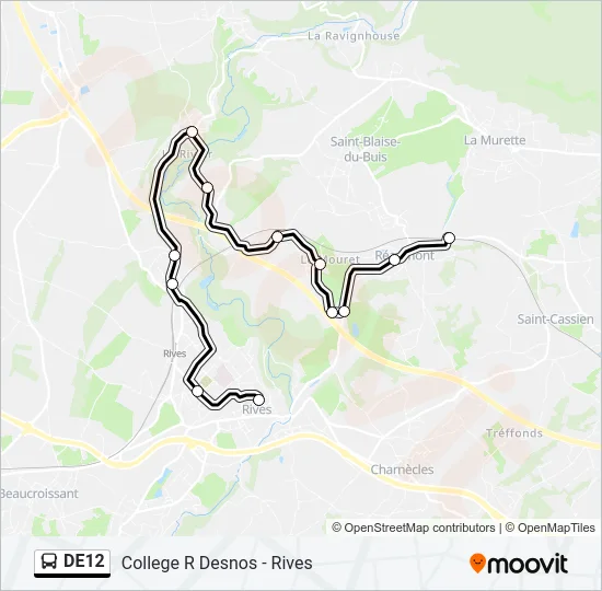 DE12 Bus Line Map
