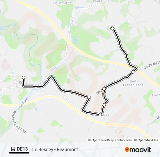 DE13 Bus Line Map