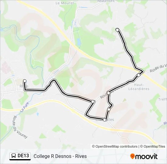 DE13 Bus Line Map