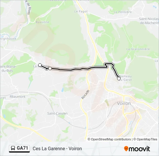 GA71 Bus Line Map