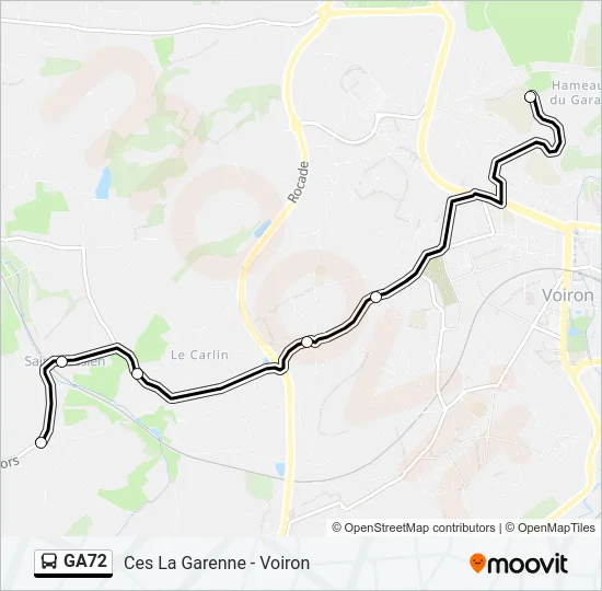 GA72 Bus Line Map