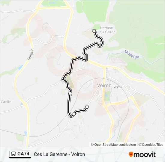 GA74 Bus Line Map
