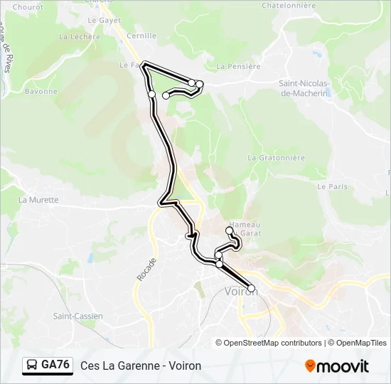 GA76 Bus Line Map