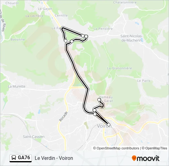 GA76 Bus Line Map