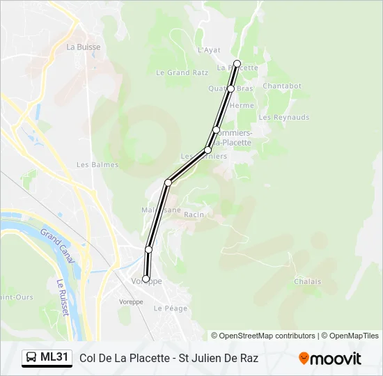 Plan de la ligne ML31 de bus