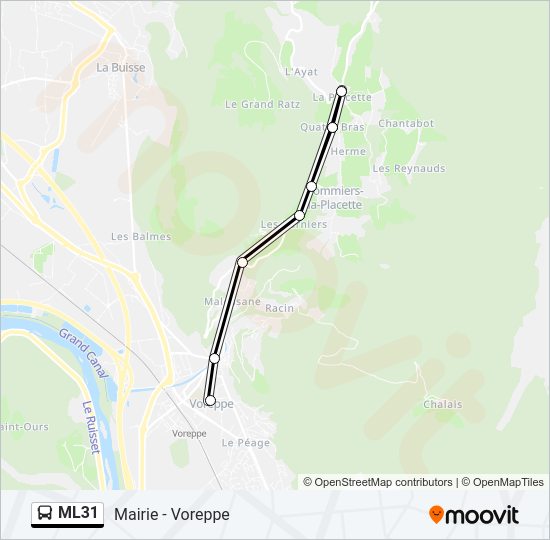 Plan de la ligne ML31 de bus