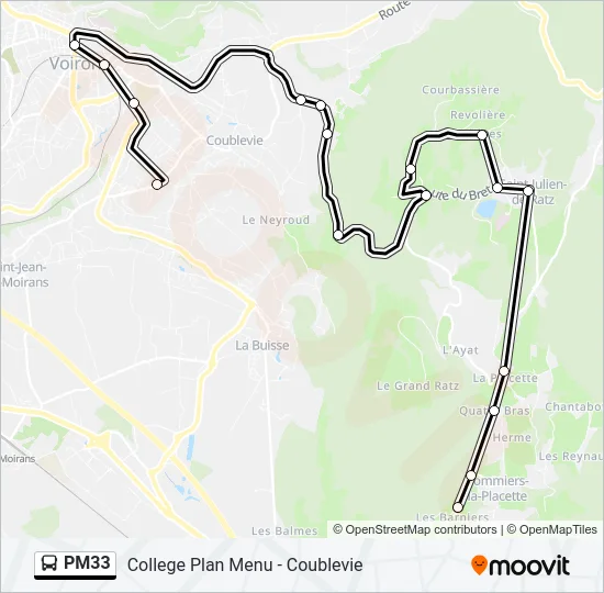 PM33 Bus Line Map