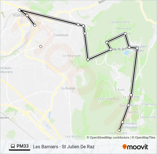 PM33 Bus Line Map