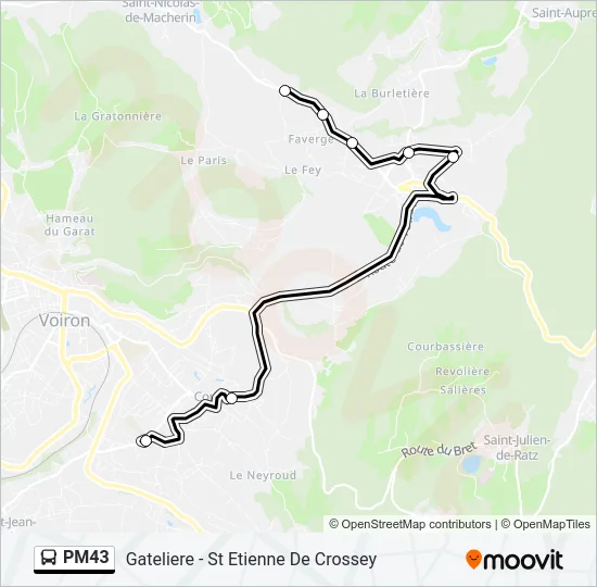 PM43 Bus Line Map