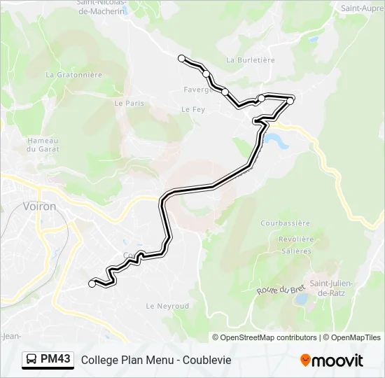 PM43 Bus Line Map