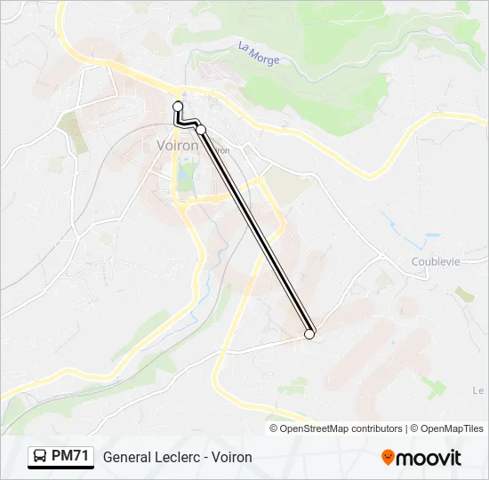 PM71 Bus Line Map