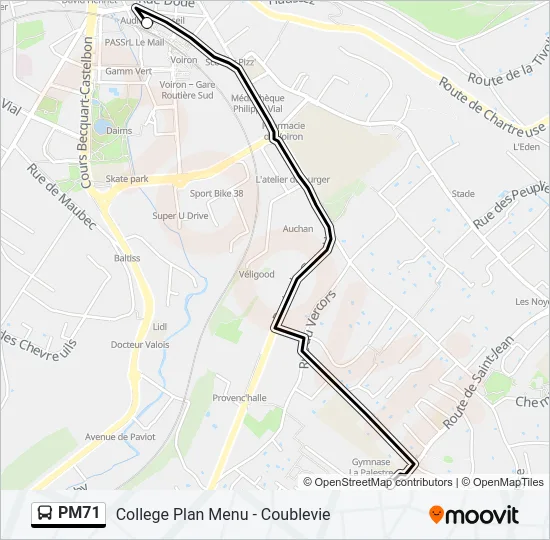 PM71 Bus Line Map