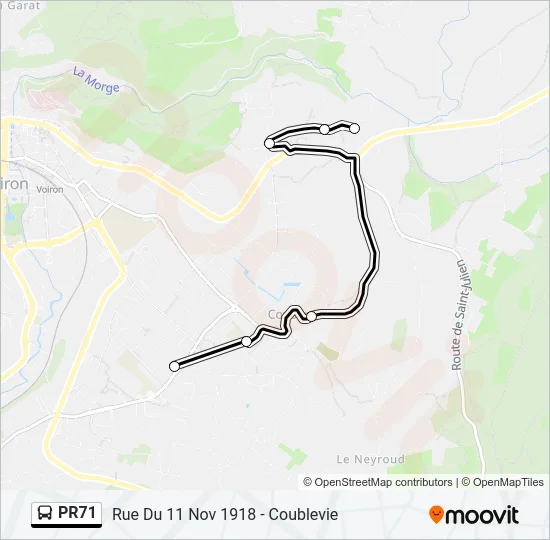 PR71 Bus Line Map