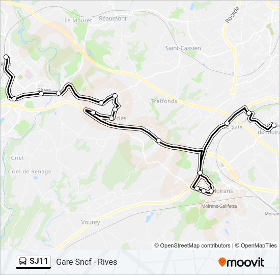 Plan de la ligne SJ11 de bus