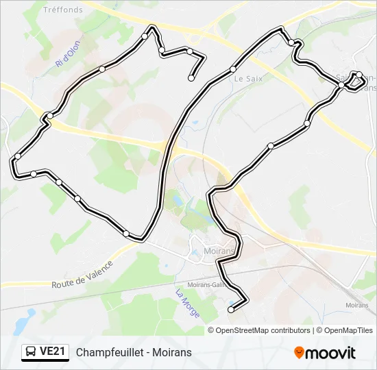 VE21 Bus Line Map