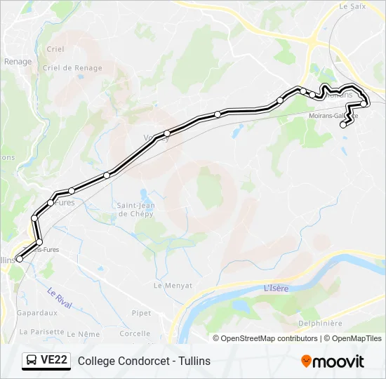 VE22 Bus Line Map