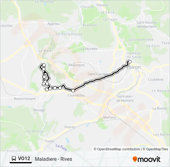 VO12 Bus Line Map