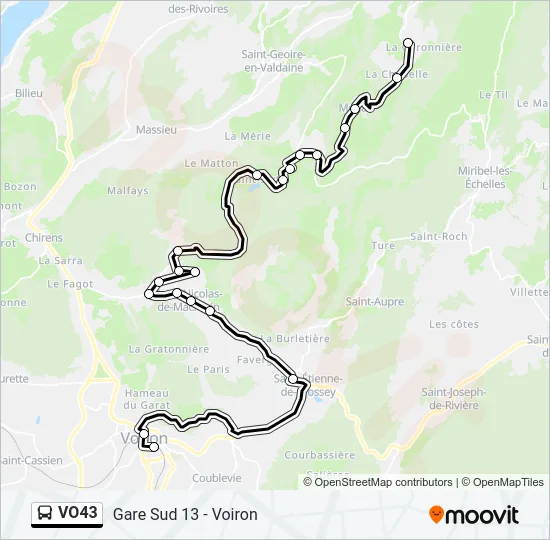 VO43 Bus Line Map