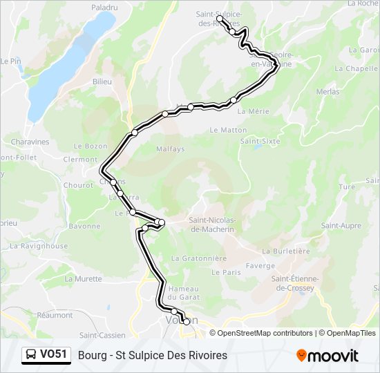 Plan de la ligne VO51 de bus