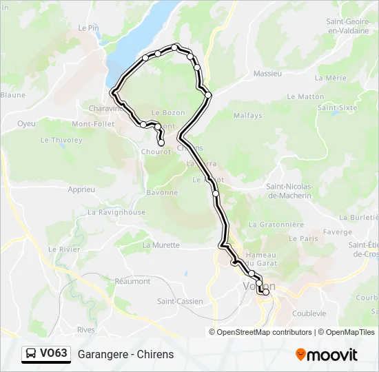 VO63 Bus Line Map