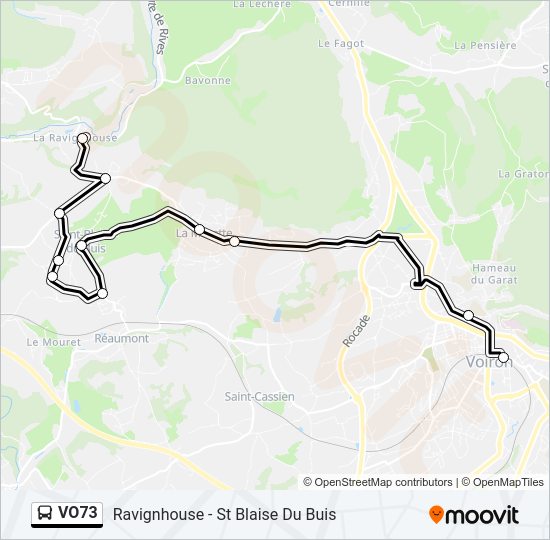 Plan de la ligne VO73 de bus