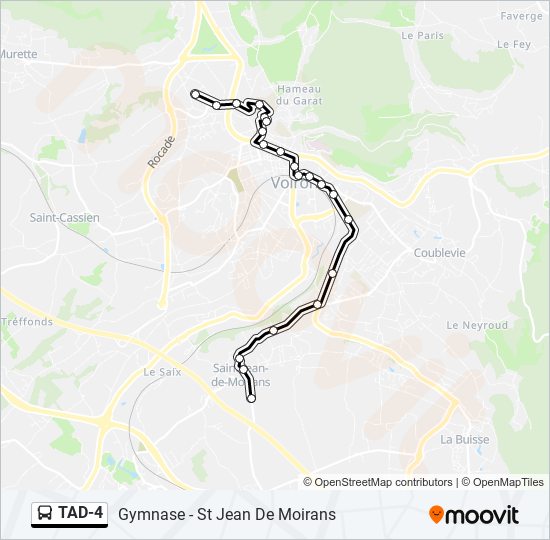 Plan de la ligne TAD-4 de bus