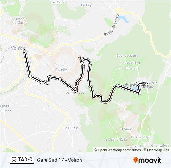 Plan de la ligne TAD-C de bus