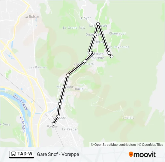 TAD-W Bus Line Map