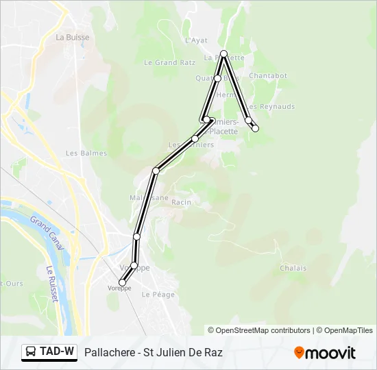 TAD-W Bus Line Map