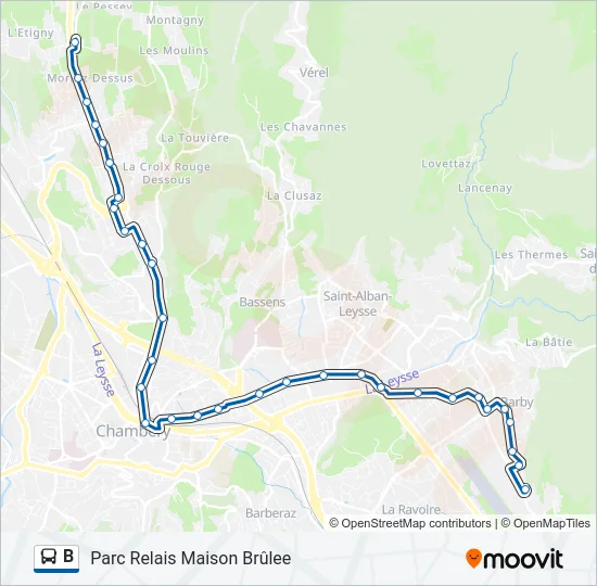 B Bus Line Map