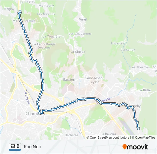 B Bus Line Map
