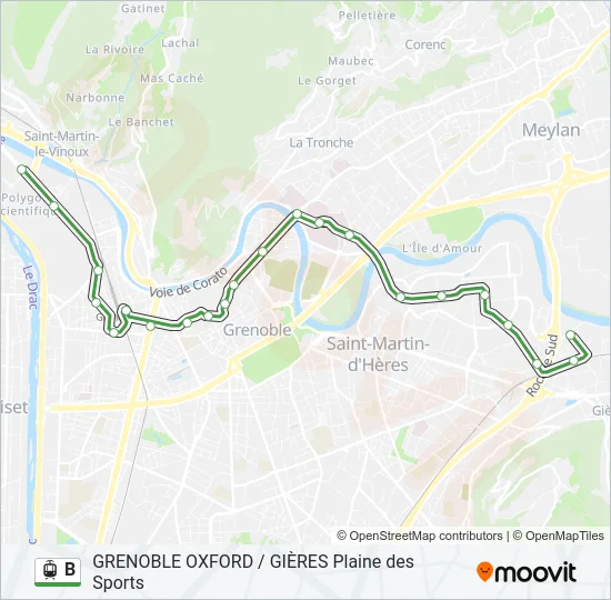 B Light Rail Line Map