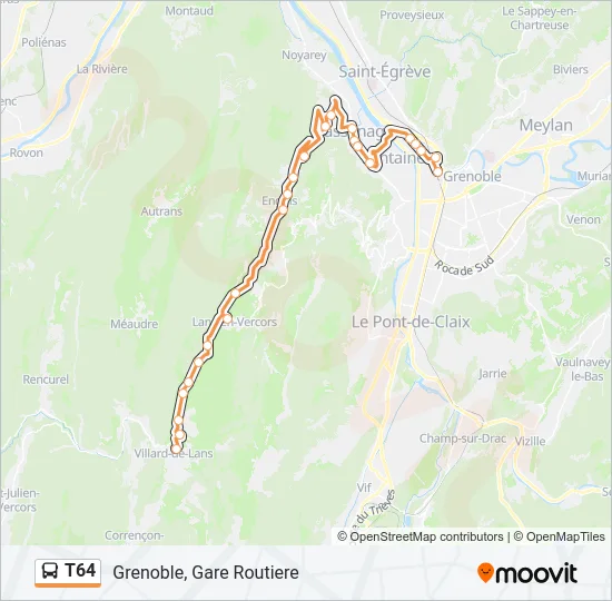 T64 Bus Line Map