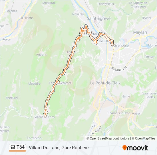 Mapa de T64 de autobús