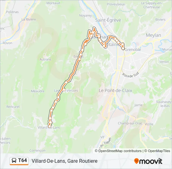 T64 Bus Line Map