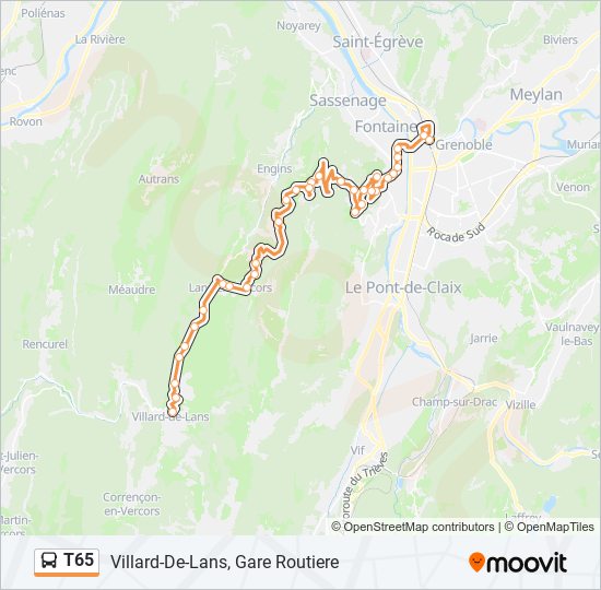 T65 bus Line Map