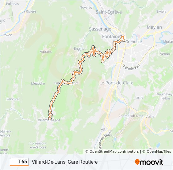 t65 Itinéraire Horaires, Arrêts & Plan VillardDeLans, Gare