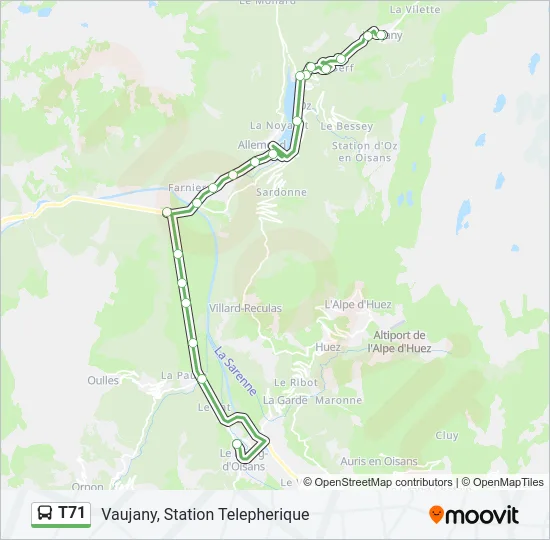 T71 Bus Line Map